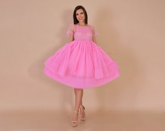 Light Pink Tulle Dress/ Baby Pink Villanelle Dress/ Pink Tulle Dress/ Baby Pink Tulle Dress/ Pink Photo Session Dress/ Tuesday Tutu Dress