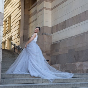 Gray Italian Tulle Skirt Gown/ Gray Tulle Skirt/ Prom Skirt Gown/ Wedding Skirt / Wedding Separates/ Bridal Separates/ Alternative Wedding image 8