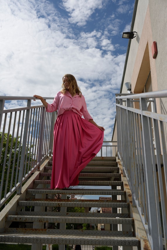 READY TO SHIP Villanelle Pink Shirt/ Pink Satin Shirt/ Covered