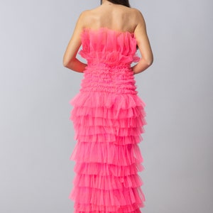 Omaia Ruffles Dress/ Pink Ruffles Dress/ All Colours Dress/ Perfect Tulle Dress/ Bubblegum Dress/ Gathered Tulle Dress/ Amazing Tulle Dress image 8