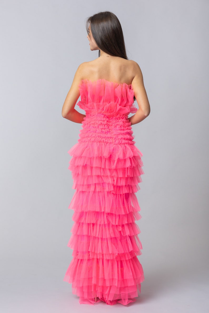 Omaia Ruffles Dress/ Pink Ruffles Dress/ All Colours Dress/ Perfect Tulle Dress/ Bubblegum Dress/ Gathered Tulle Dress/ Amazing Tulle Dress image 8