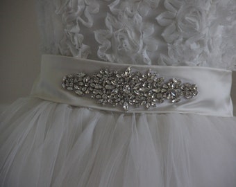 Rosalia- Silk Flowers Bridal Dress/ Silk Bridal Dress/ Short Bridal Dress/ Bridal Sash Belt/ Bridal Tulle Dress/ Mini Bridal Dress/ Cute