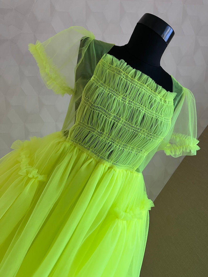 Neon Tulle Dress/ Party Neon Dress/ Festival Neon Dress/ Fancy Etsy