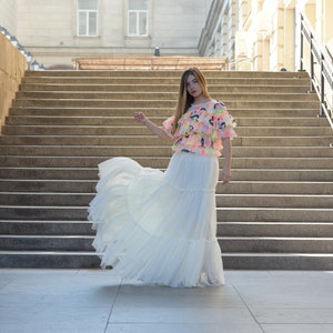 Luxe zachte tule rok / witte tule rok / volledige voering rok / prom rok / bruids scheidt witte rok / bruiloft rok / kies uw kleur