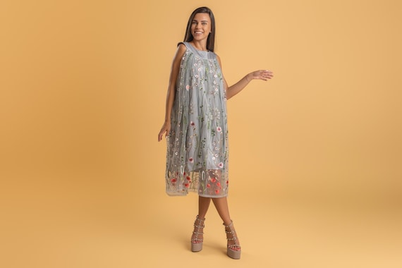 Cassiopeia - Embroidered Dress / Tulle Dress / Wedding Guest Dress / Fairy Dress / Flowers Dress / Made to Measure Dress / Grey Dress - Etsy Cassiopeia - Embroidered Dress / Tulle Dress / Wedding Guest Dress / Fairy Dress / Flowers Dress / Made to Measure Dress / Grey Dress - Etsy