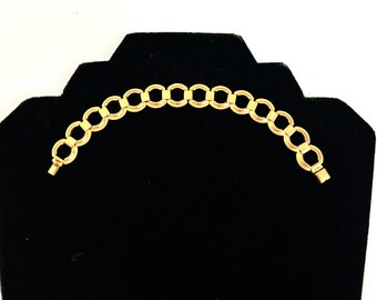 Vintage 1980s Gold Tone Chain Link Statement Bracelet