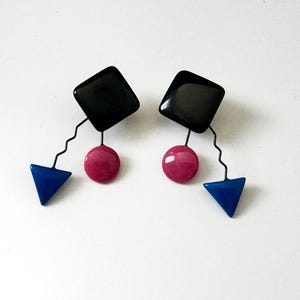 Vintage 1980s Abstract Statement Earrings