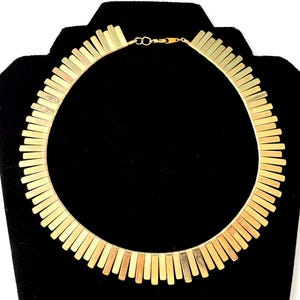 Vintage 1980s Gold Tone Link collar Statement Necklace