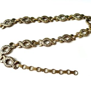 Vintage 1980s Gold Tone Large Link Statement Belt made in Spain  size Large
