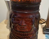 Glass Tiki Jar Canister for Cigars or Candy or Spices
