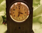 Art Deco Skyscraper Clock by Telechron, the Electrolarm with Bakelite Case