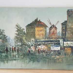 Vintage Painting by H. Lemon Parisian Artist 1950-1969 Impressionist Oil on Canvas