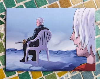 DEVIL MAY CRY dmc Vergil in Generic Porch Chair Small Art Print 5x7in