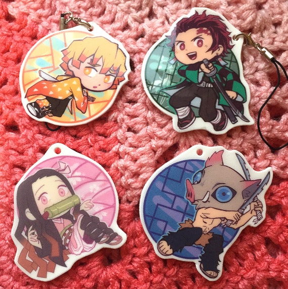 Kimetsu no Yaiba Tanjirou Nezuko Zenitsu Inosuke Giyuu Character Pin Badge Gift for Boys and Girls Demon Slayer