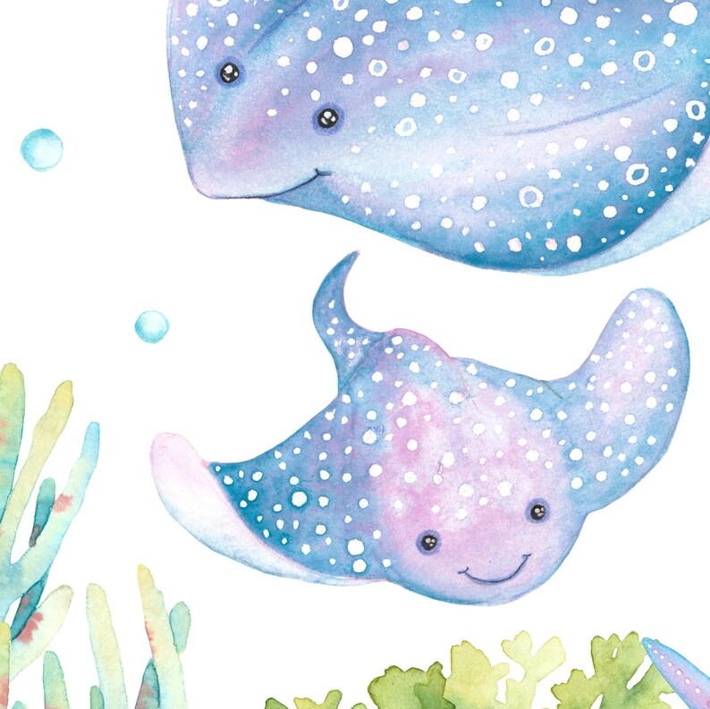 mother and baby manta ray