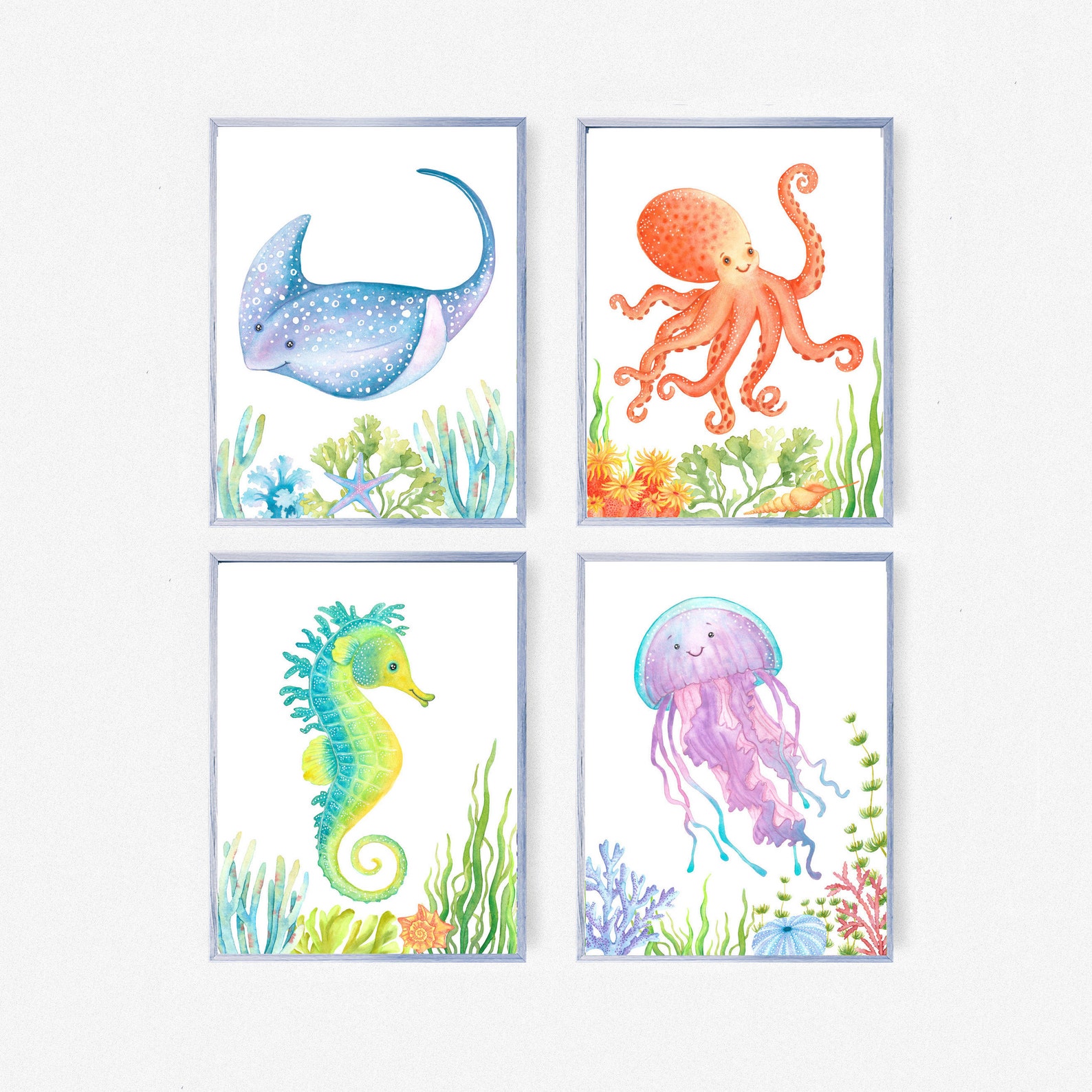 Ocean nursery wall art Under The Sea nursery prints Nursery Etsy