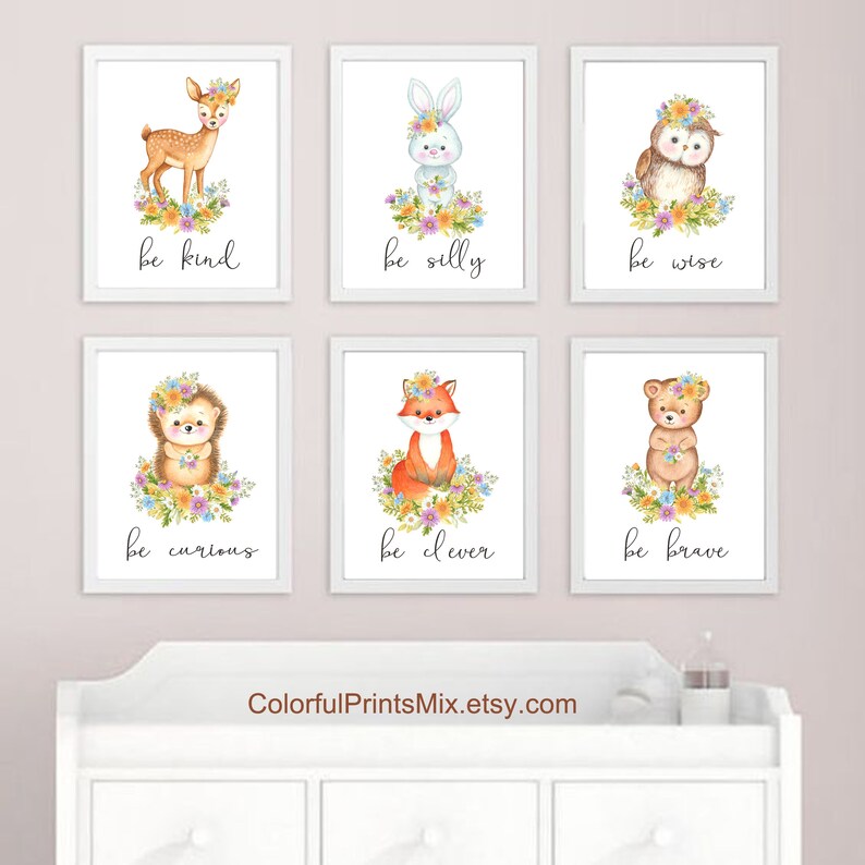 Boho Woodland Animals Nursery Decor Baby Shower Theme Etsy