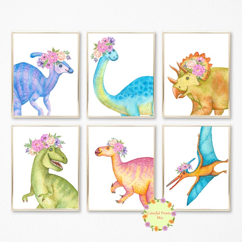 Nursery Wall Art Dinosaur Wall Art Dinosaur Wall Decor Baby Etsy