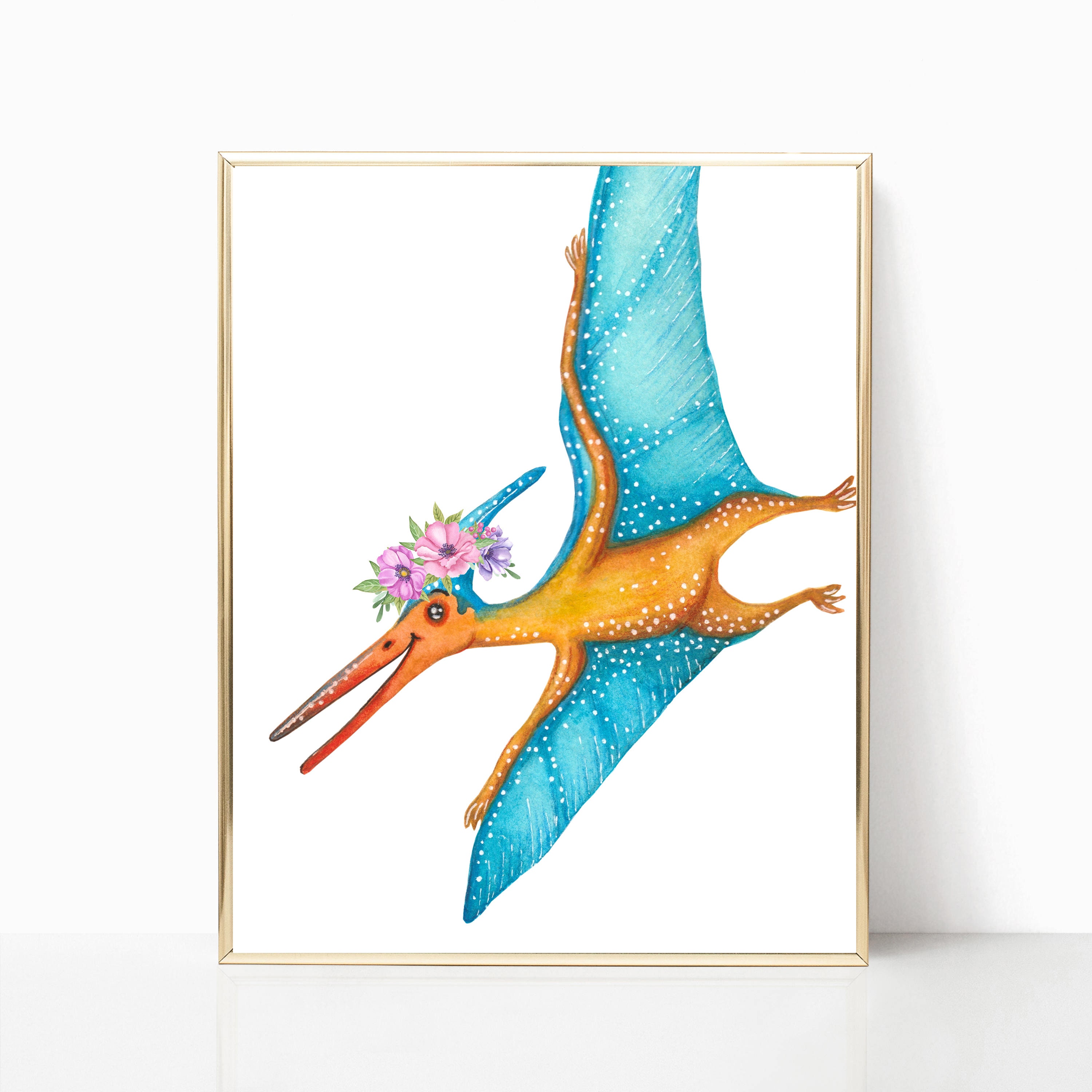 Dinosaur Nursery Art Pachycephalosaurus Watercolor Dinosaur Etsy