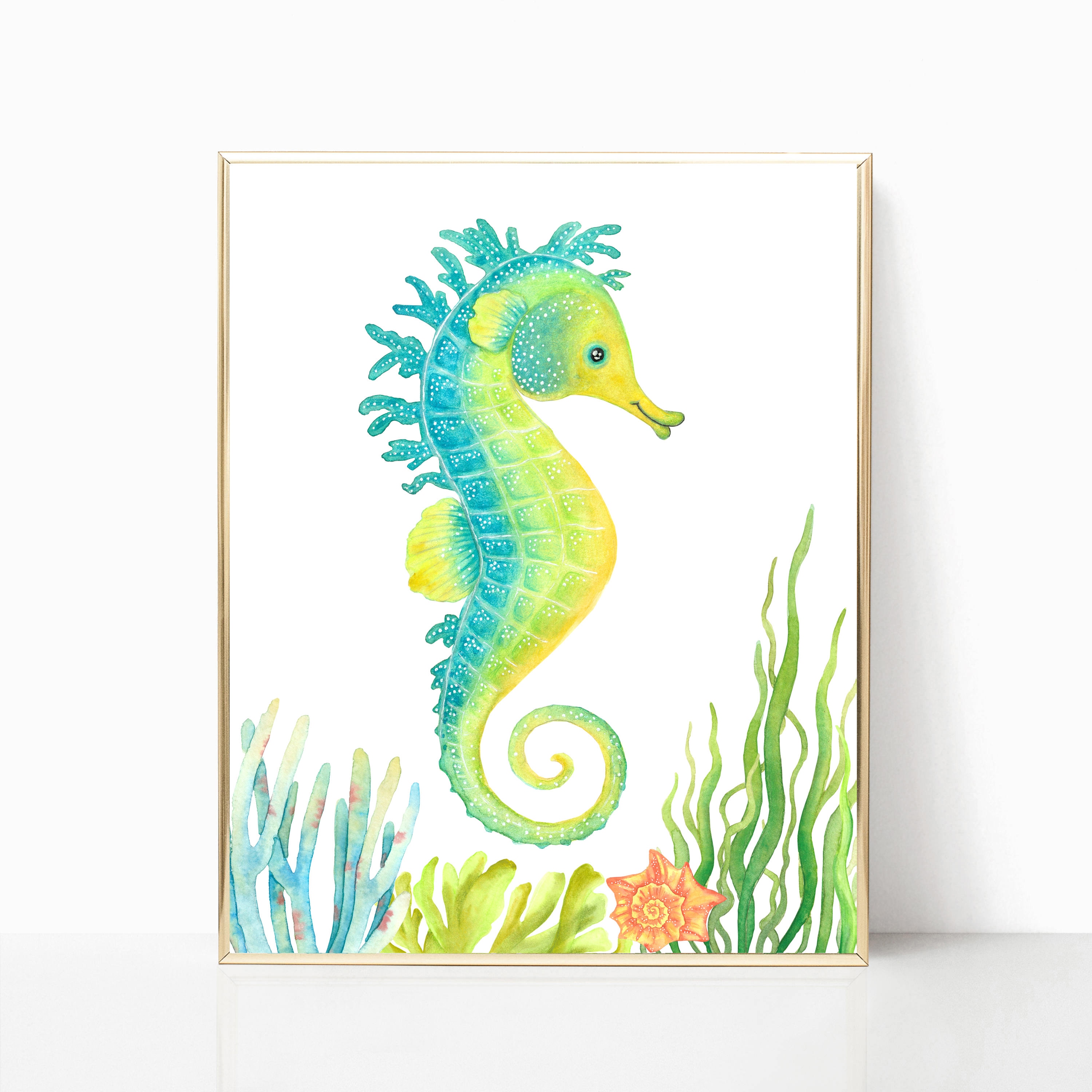 Set of 8 Under the sea wall art Ocean nursery decor Nautical Etsy