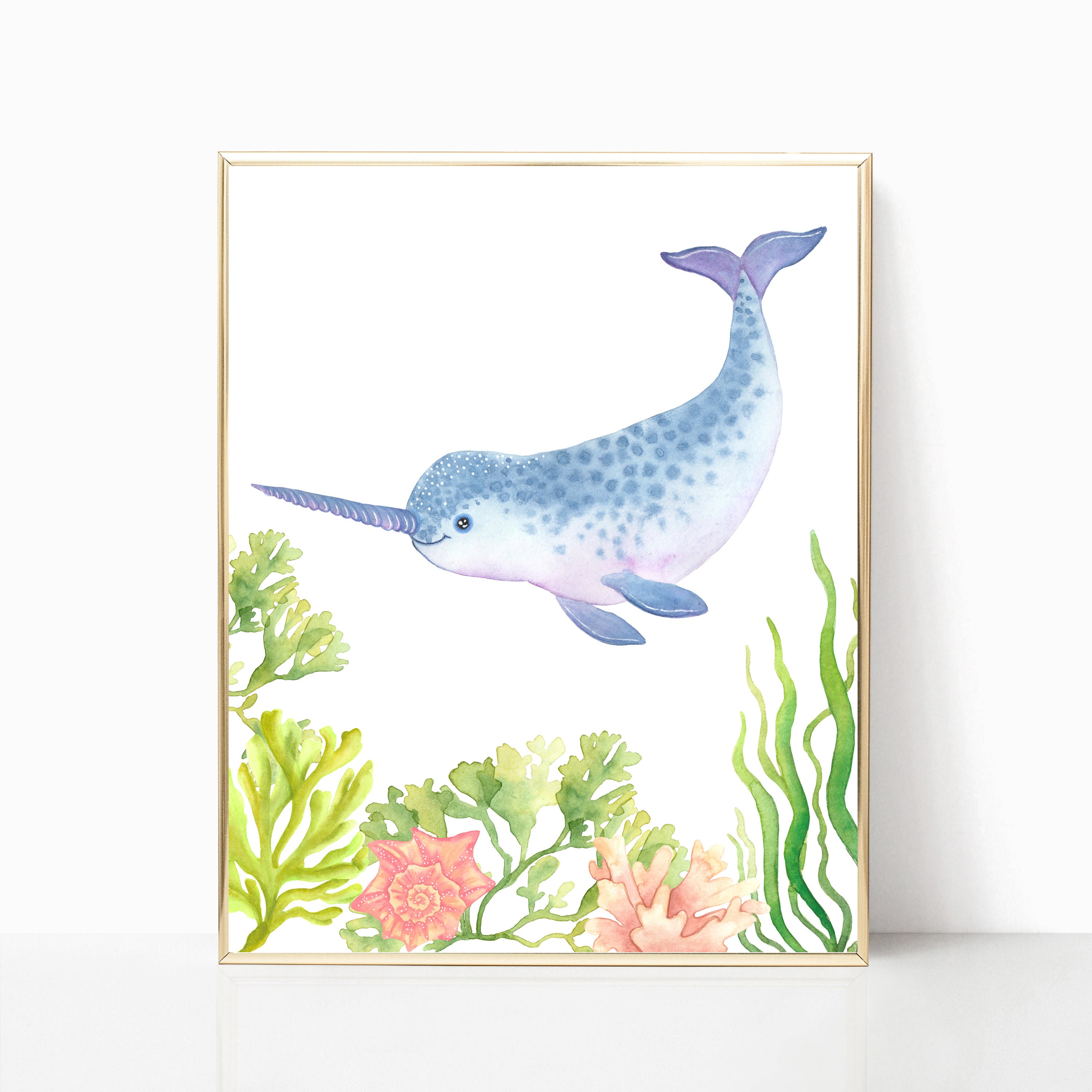 Set of 8 Under the sea wall art Ocean nursery decor Nautical Etsy