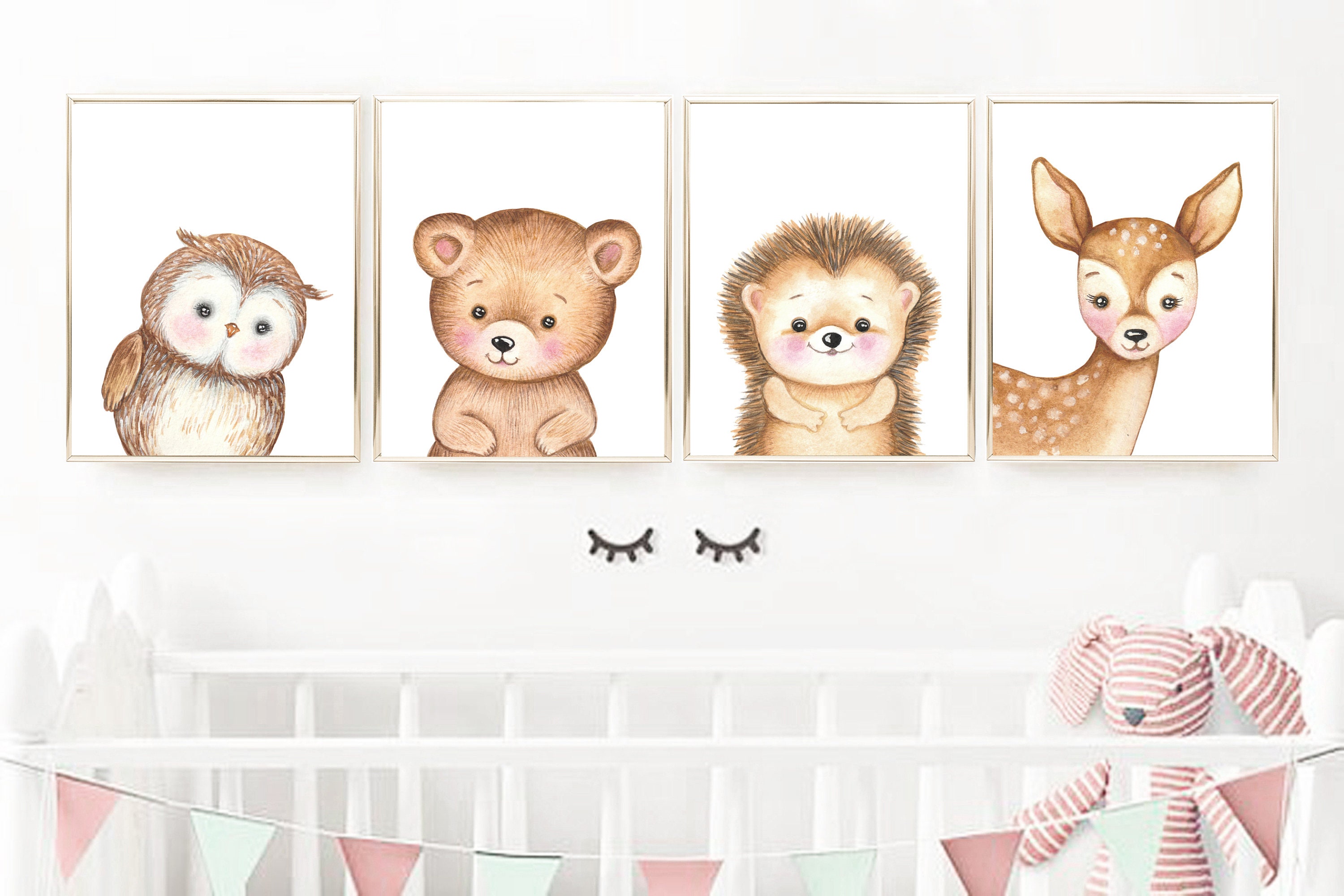 Woodland Animals Nursery Decor Boy Nursery Forest Animal Etsy