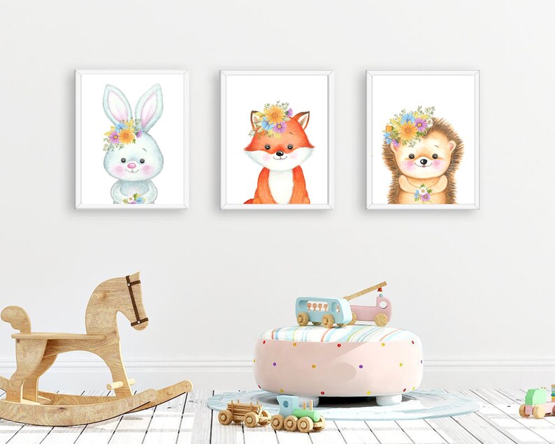 Boho Woodland Animals Nursery Decor Baby Shower Theme Etsy