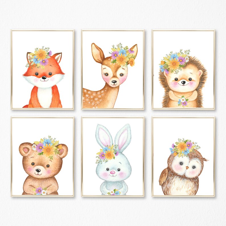 Boho Woodland Animals Nursery Decor Baby Shower Theme Etsy