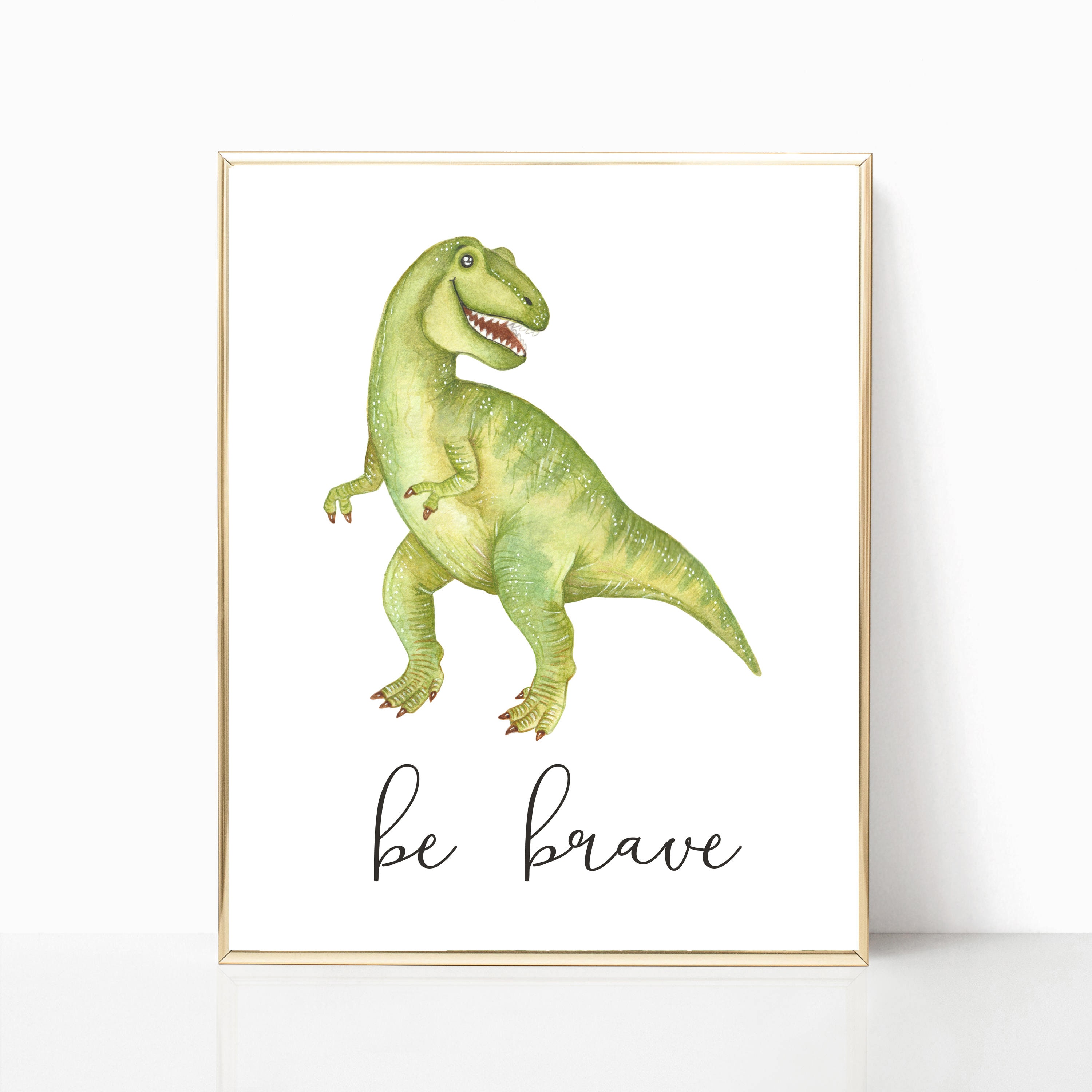 Dinosaur Wall Decor Prints Set of 6 Kids Dinosaur Art Boy Etsy