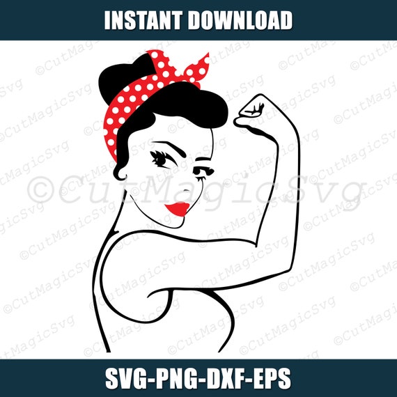 Rosie the Riveter svg instant download svg png dxf girl | Etsy