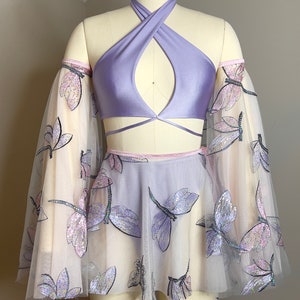 Lilac Dragonfly Set |festival Fashion | Rave Wear|festival dress| cosplay dress | swimwear | Rave outfit