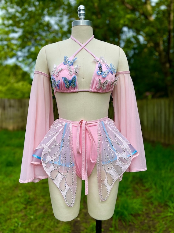 Dahlia | Butterfly Rave set | Fairy set | Festival Outfit |Rave  Wear|festival dress|fairycore | butterfly dress