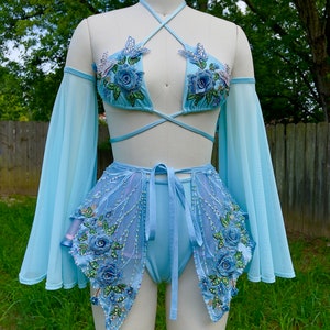 Iris Set | Butterfly Rave set | Fairy set | Festival Outfit |Rave Wear|Festival dress | Fairycore |butterfly dress|