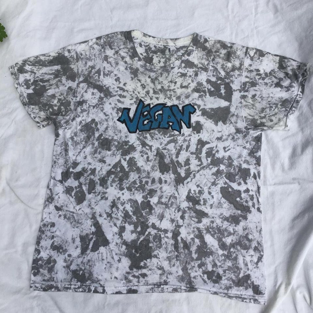 VEGAN Graffiti Tee: Charcoal and White Marble Hand Dyed Tee - Etsy