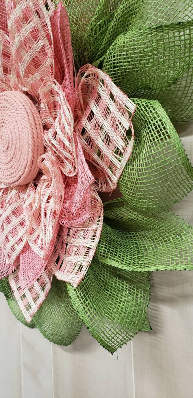 modern door hanger pink sunflower burlap wreath farmhouse door hanger minimalist wreath sunflower checked pink flower