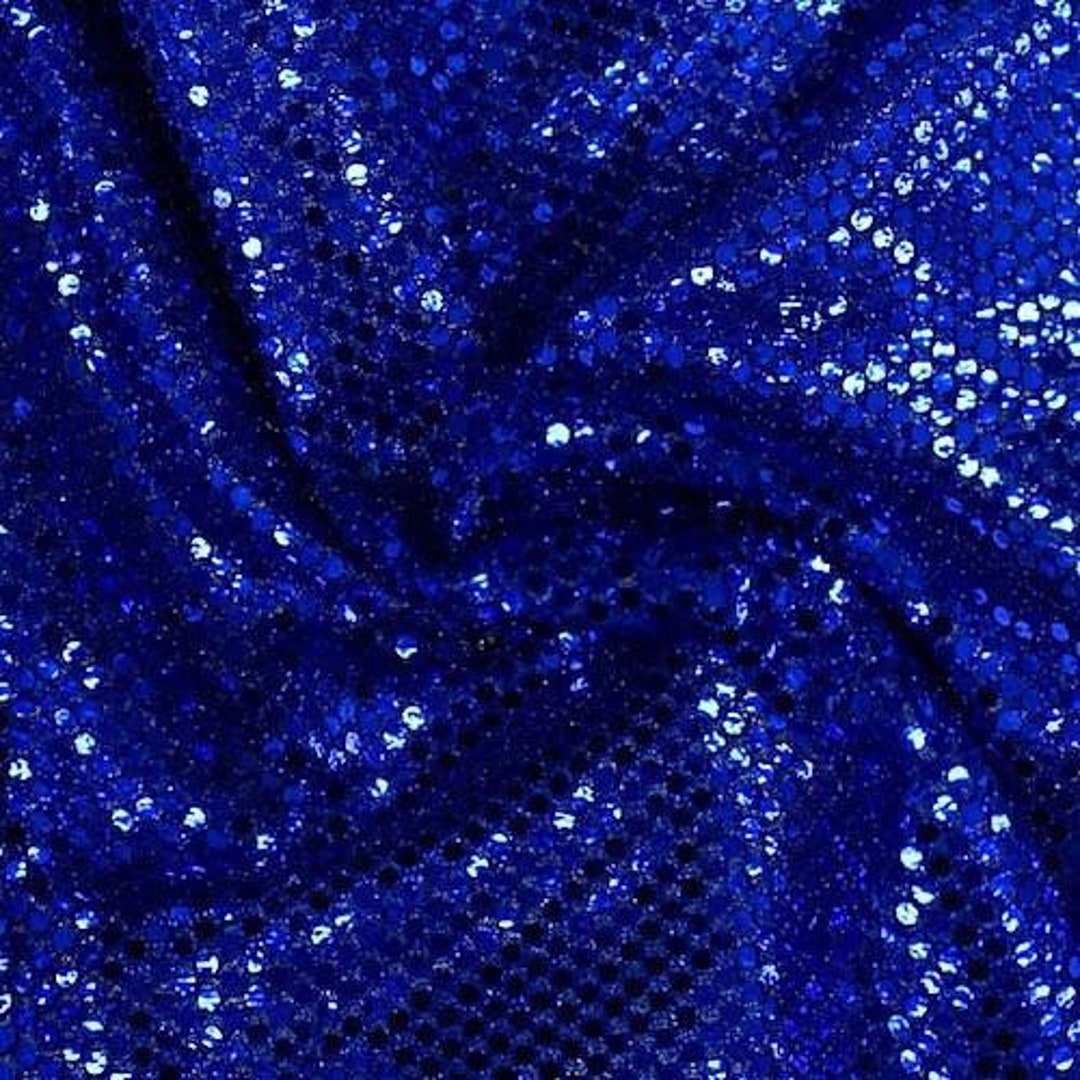 Royal Blue Knit Sequin Fabric, Sequins Fabric for Dress, Full Sequin on  Mesh Fabric, Royal Blue Sequins Fabric by the Yard 