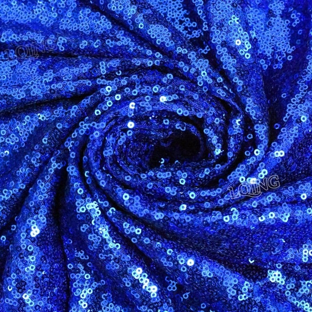 Royal Blue Sequin Fabric Sequins Fabric ...