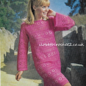 Vintage Crochet Dress Retro Crochet Dress 1960s Crochet Dress Easy Crochet Dress Crochet Dress Pattern for Woman