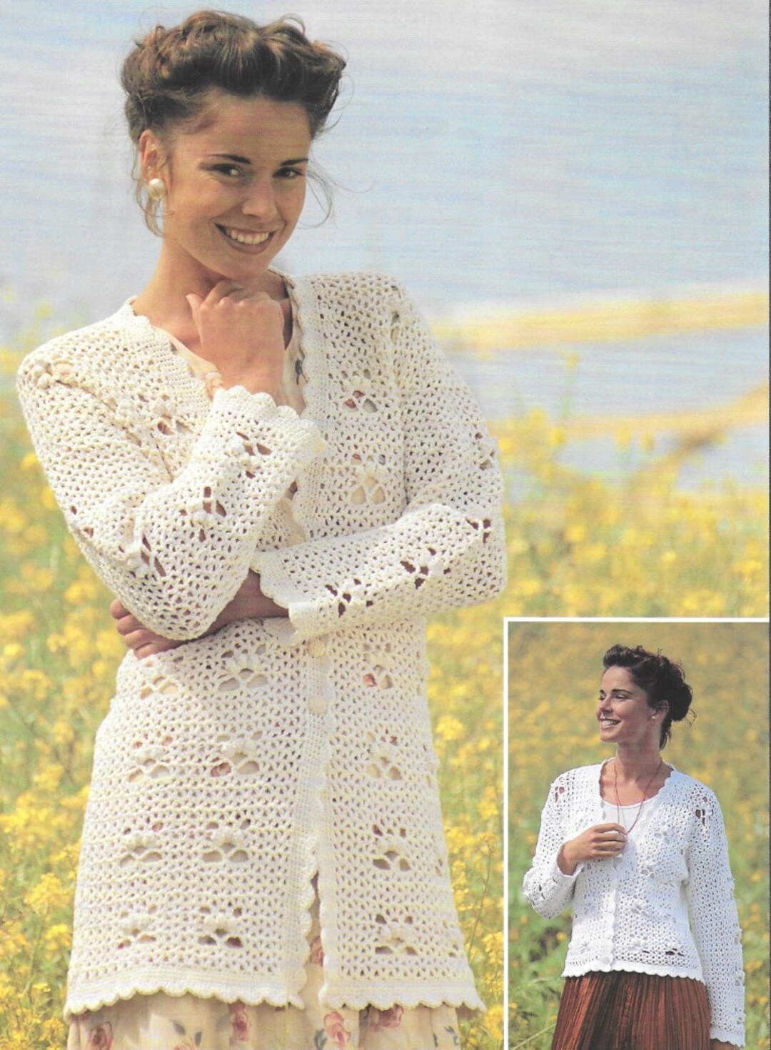 Vintage Crochet Double Zip Cardi