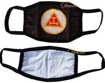 Masonic ROYAL ARCH RAM Mason Black Face Dust Mask Freemason Washable Reusable