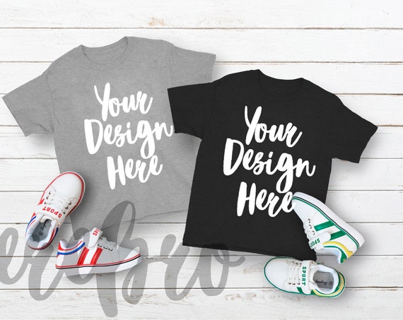 Download Kids Gray Black T Shirt Mockup Rabbit Skins Mock Up Best Online Mockups Tool PSD Mockup Templates