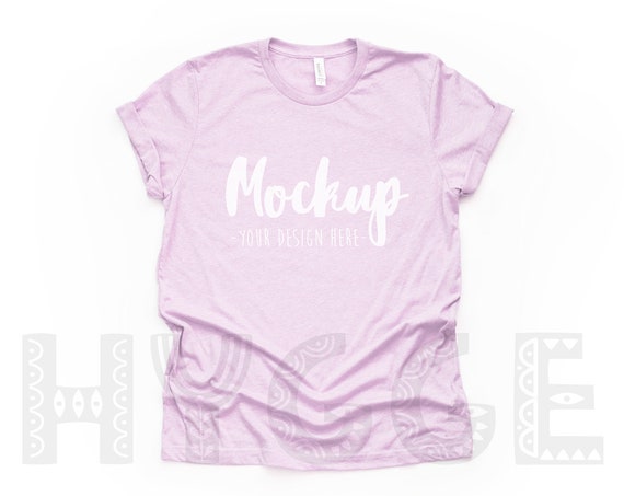Bella Canvas 3001 Heather Prism Lilac T-Shirt Mockup Basic Bella Canvas 3001 Heather Prism Lilac T-Shirt Mockup Basic