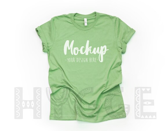 Bella Canvas 3001 Leaf T-Shirt Mockup Basic Mockup T-Shirt