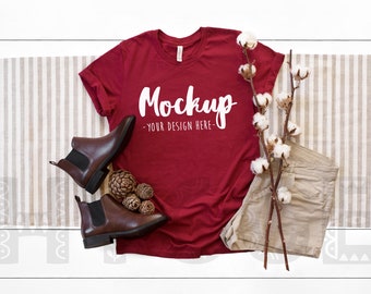 Halloween Bella Canvas 3001 White Tshirt Mockup Fall Bella Etsy