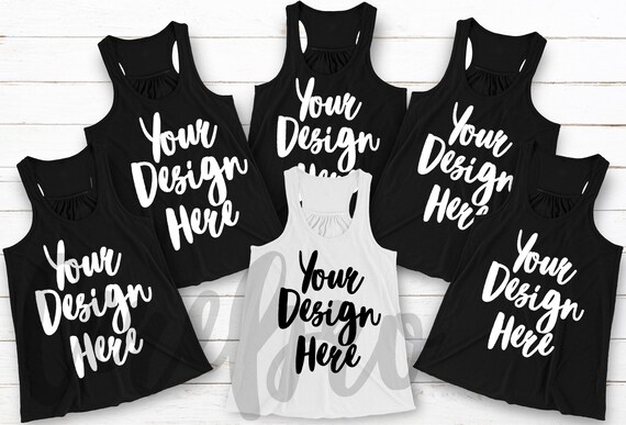 Bella Canvas 8800 Bachelorette White Black Tank Mockup Mock
