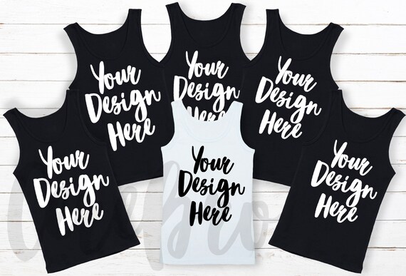Bella Canvas Bachelorette White Black Tank Mockup Mock Up