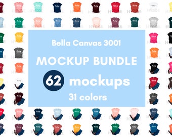 Bella Canvas 3001 Unisex Tshirt Mockup Sport Mockup Fitness Etsy