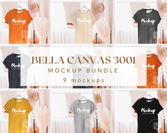 Bella Canvas 3001 Mockup Bundle Fall Tshirt Mockup Bundle Etsy