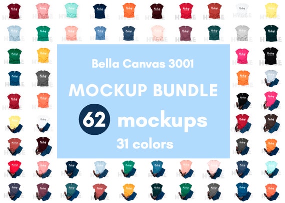 Bella Canvas 3001 T-Shirt Mockup Bundle T-Shirt Mockup Mock
