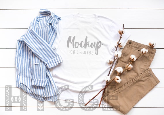 Bella Canvas 3001 White Fall Mockup Unisex T Shirt Mockup Mock Etsy